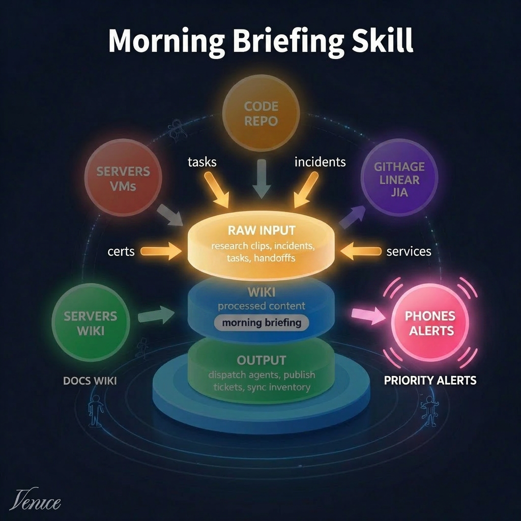 Morning briefing skill on the hub diagram
